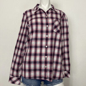 Tommy Hilfiger Plaid Academia Button Down Preppy Shirt Size M